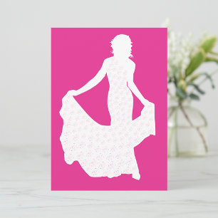 Invitation Silhouette élégante d'une femme en souffle