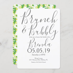 Invitation Silhouette Lemon Lime Mariage moderne Brunch