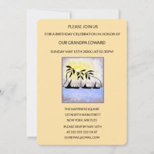 Invitation Silhouette Pleine lune voile Anniversaire Invitati
