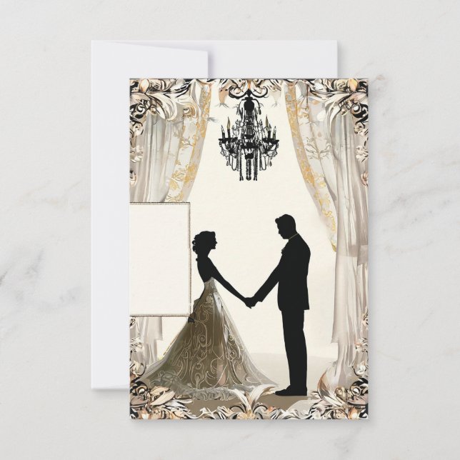 Invitation Silhouette romantique d'un couple (Devant)