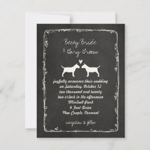 Invitation Silhouettes de Bull Terrier Miniature Mariage