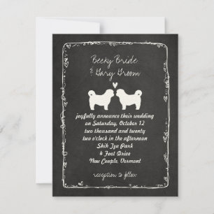 Invitation Silhouettes de chien Shih Tzu Mariage