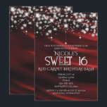 Invitation Silk rouge et étincelle Silver Sweet 16 Glam Invit<br><div class="desc">Silk Rouge & Étincelle Silver Sweet 16 Glam Invitation.</div>