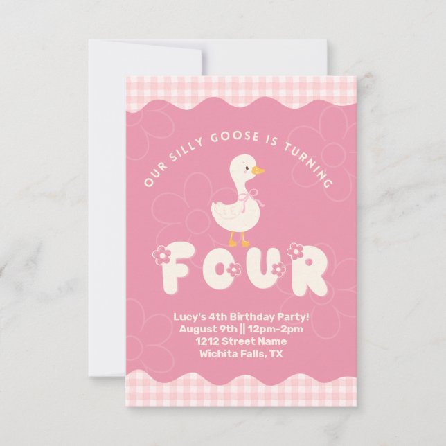 Invitation Silly Goose 4e anniversaire (Devant)