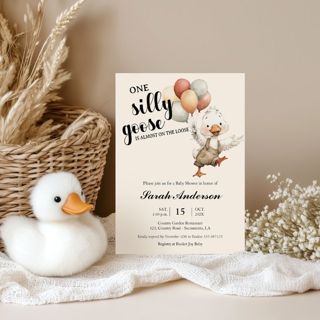 Invitation Silly Goose almost on the loose Baby shower (Créateur téléchargé)