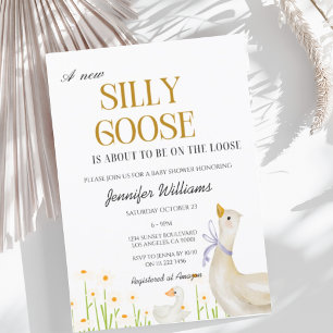 Invitation Silly Goose Baby shower Genre Neutre Vintage