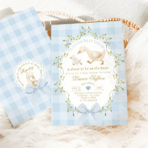 Silly Goose Blue Gingham Baby Boy Shower