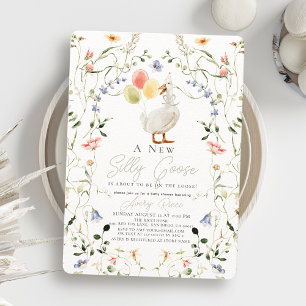 Invitation Silly Goose Fleur sauvage Baby shower floral