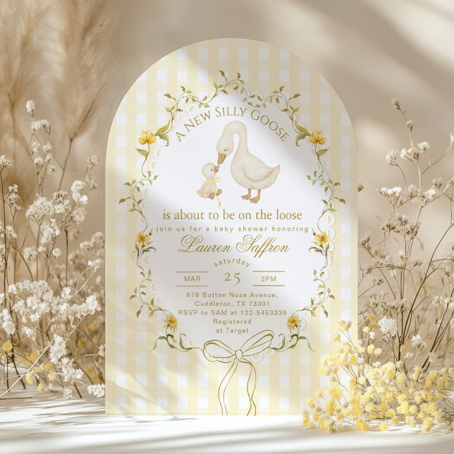 Invitation Silly Goose Gender neutral Whimsical Baby Shower (Créateur téléchargé)