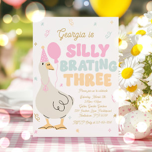 Invitation Silly Goose Silly Brating Trois Anniversaire