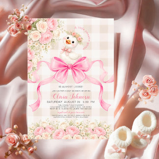 Invitation Silly Goose Sweetie Goose Pink Gingham Baby Shower