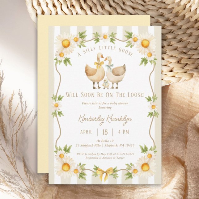 Invitation Silly Little Goose Yellow Daisy Baby Shower (https://www.zazzle.com/pd/editcollection?id=119693010462727007&sr=250956142409031984)