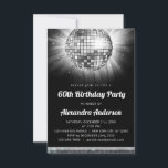 Invitation Silver 60th Birthday Party 70's Disco Ball<br><div class="desc">Préparez-vous à éblouir et à chanter la nuit avec notre Silver 60th Birthday Party 70's Disco Ball Invitation! Cette invitation est l'épitome de l'élégance et de la nostalgie, parfait pour célébrer un 60ème anniversaire d'étape avec une touche de 'les années 70 flair. Le design argenté chatoyant exhale le raffinement et...</div>