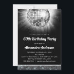 Invitation Silver 60th Birthday Party 70's Disco Ball<br><div class="desc">Préparez-vous à éblouir et à chanter la nuit avec notre Silver 60th Birthday Party 70's Disco Ball Invitation! Cette invitation est l'épitome de l'élégance et de la nostalgie, parfait pour célébrer un 60ème anniversaire d'étape avec une touche de 'les années 70 flair. Le design argenté chatoyant exhale le raffinement et...</div>