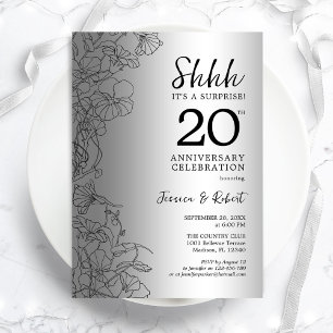 Invitation Silver Black Surprise 20e anniversaire
