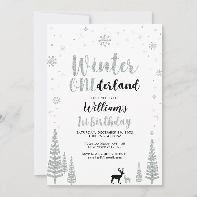 Invitation Silver, Black Winter Conederland 1er anniversaire  (Devant)
