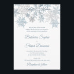 Invitation Silver Blue Snowflakes Noël Mariage d'hiver<br><div class="desc">Faire-part de mariage à thème de Noël avec flocons de neige bleu argenté. Idéal pour les mariages d'hiver élégants et autres événements saisonniers et de vacances.</div>