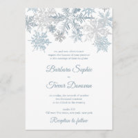 Silver Blue Snowflakes Noël Mariage d'hiver