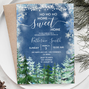 Invitation Silver Blue Winter Wood Russe House Party