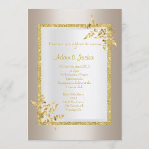 Invitation Silver bronze feuille d'or ELEGANT CLASSY MARIAGE