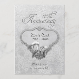 Invitation Silver Calla 25e anniversaire du Mariage