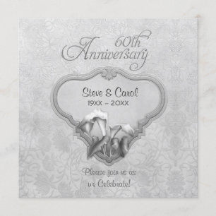 Invitation Silver Calla 60e anniversaire du Mariage
