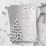 Invitation Silver Christmas Tree Winter Company Holiday<br><div class="desc">Elégant Noël / Entreprise / Dîner modèle d'invitation avec un arbre de Noël festif. Impressionnez vos collègues avec ce design d'invitation sophistiqué et élégant. Entièrement personnalisable !</div>