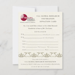 Invitation Silver Damask Séminaire, QR Code Donation