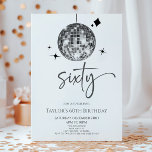 Invitation Silver Disco Ball Soixante 60e fête d'anniversaire<br><div class="desc">Voici une invitation à la Soirée de 60e anniversaire de la Boule Disco Argent!</div>