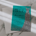 Invitation Silver Dress Elegance 50 & Fabulous! 50th Birthday<br><div class="desc">Silver Dress Elegance 50 & Fabulous! 50th Birthday Invitations
Variations to the invitation and matching items in our store</div>