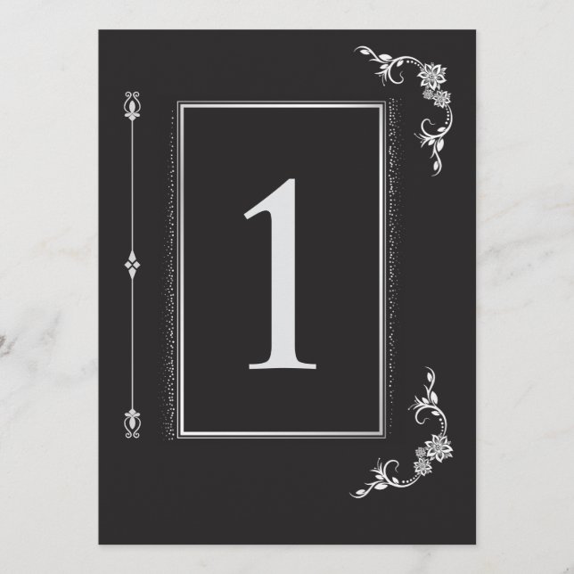 Invitation Silver Elegance Collection Wedding Table Number (Devant)
