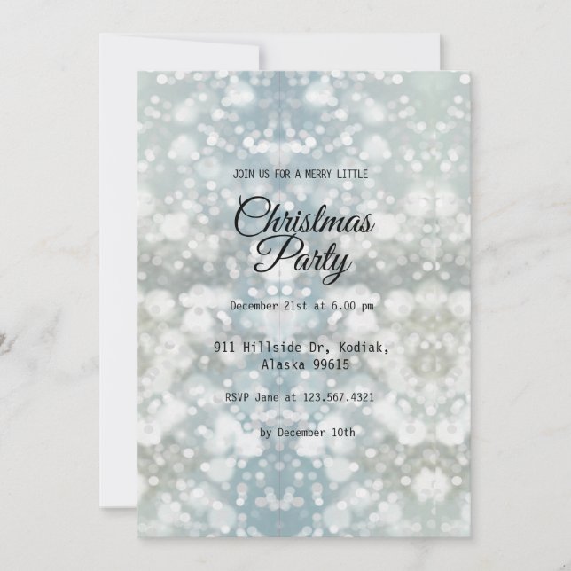 Invitation Silver Elegant Simple Moderne Fête de Noël Inv (Devant)