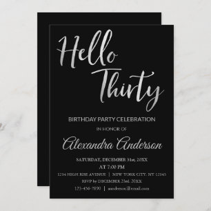 Invitation Silver Foil Bonjour 30 Trente Anniversaire Fête