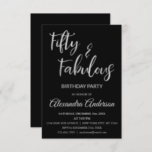 Invitation Silver Foil Cinquante et fabuleux