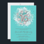 Invitation Silver Foil Sweet 16 Anniversaire Balloons Party T<br><div class="desc">Faites savoir à vos amis de marquer leurs calendriers pour votre journée spéciale avec ces belles invitations bleu poussiéreux Sweet 16. Chaque invitation présente un design festif avec de beaux ballons, parfait pour mettre l'ambiance pour une journée de plaisir et de célébration. Que vous ayez l'intention d'organiser un gala de...</div>