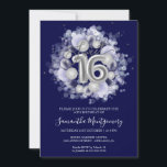 Invitation Silver Foil Sweet 16 Ballons Anniversaires Royal B<br><div class="desc">Faites savoir à vos amis de marquer leurs calendriers pour votre journée spéciale avec ces belles invitations bleu poussiéreux Sweet 16. Chaque invitation présente un design festif avec de beaux ballons, parfait pour mettre l'ambiance pour une journée de plaisir et de célébration. Que vous ayez l'intention d'organiser un gala de...</div>