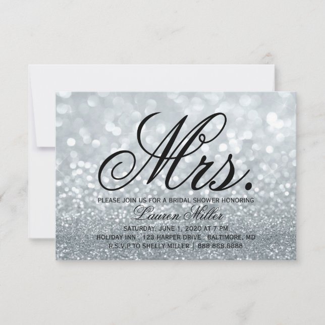 Invitation - Silver Glit Fab Mme Fête des mariées (Devant)