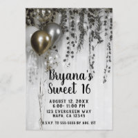 Silver Gold Metallic Party Balloons Ivy Sweet 16
