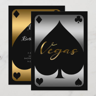 Invitation Silver & Gold Spade Casino Las Vegas 21e Anniversa