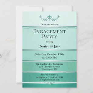 Invitation Silver Green Ton sur Ton Stried Engagement Party