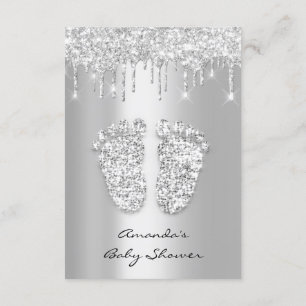 Invitation Silver Grey Baby Girl Garçon Douche pieds