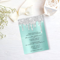 Silver Grey Blue Parties scintillant Effet Drithda