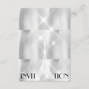 Invitation Silver Grey Eiffel Tower Paris Fête des mariées Ev