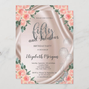 Invitation Silver High Heels Rose 50e anniversaire fête