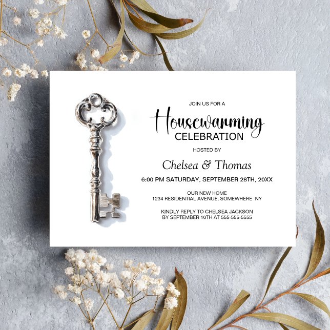Invitation Silver Key Housewarming Party (Créateur téléchargé)