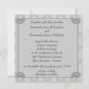 Invitation Silver Mariage damassé