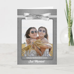 Invitation Silver Mrs & Mrs Lesbian Gay Wedding Réception