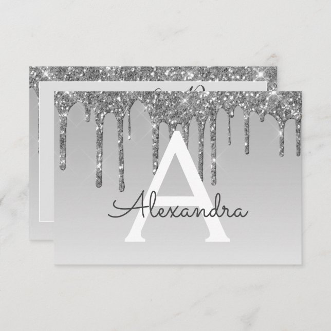 Invitation Silver Parties scintillant Sweet 16 Enregistrer la (Devant / Derrière)