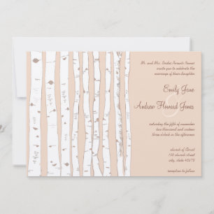 Invitation Silver Peony Russet Lite Birch Tree Mariage