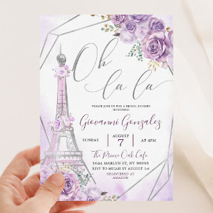 Invitation Silver Purple Paris Oh La Fête des mariées